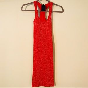 Sparkly Red & Gold Seamless Racerback Tank/Dress Bebe
